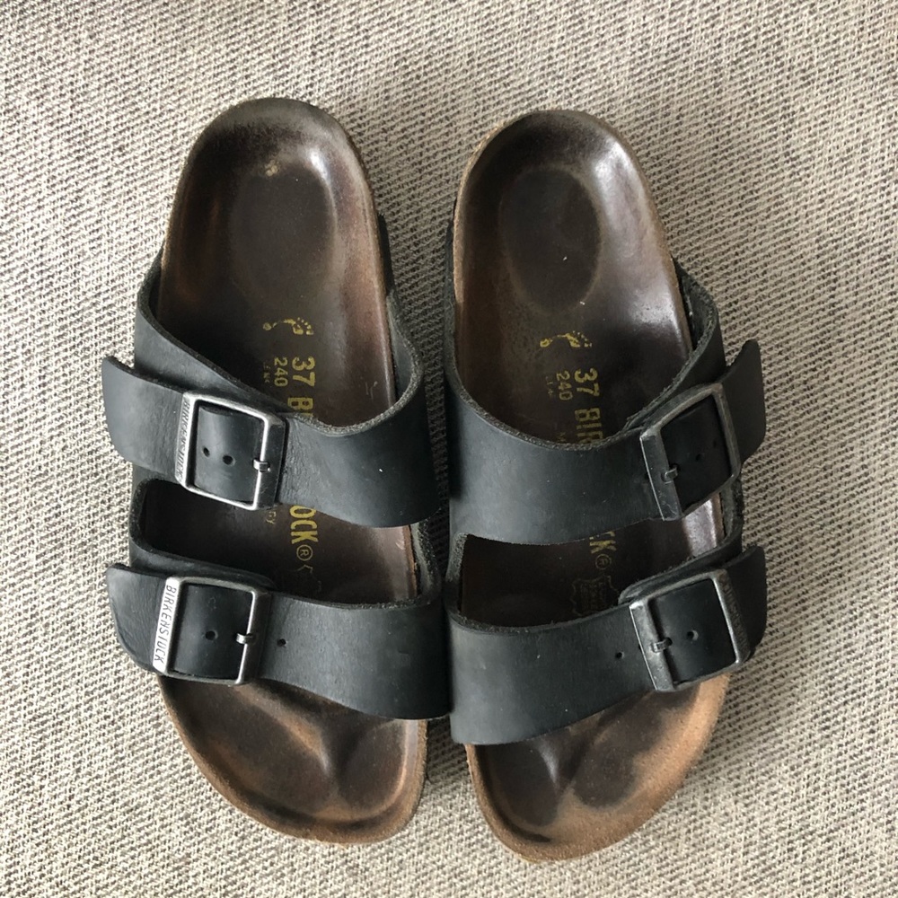 Birkenstock Arizona Black Leather Sandals